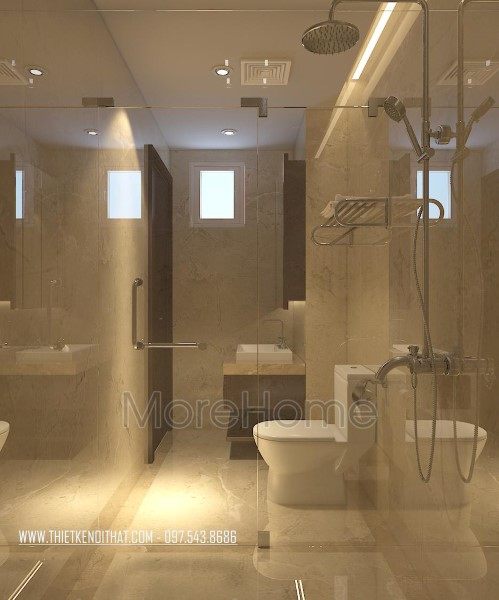 Thiết kế nội thất phòng tắm biệt thự VinHomes Thăng Long Hoài Đức Hà Nội